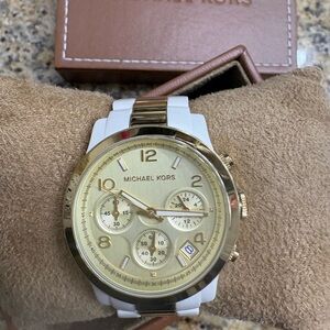 Michael Kors Gold and White Watch